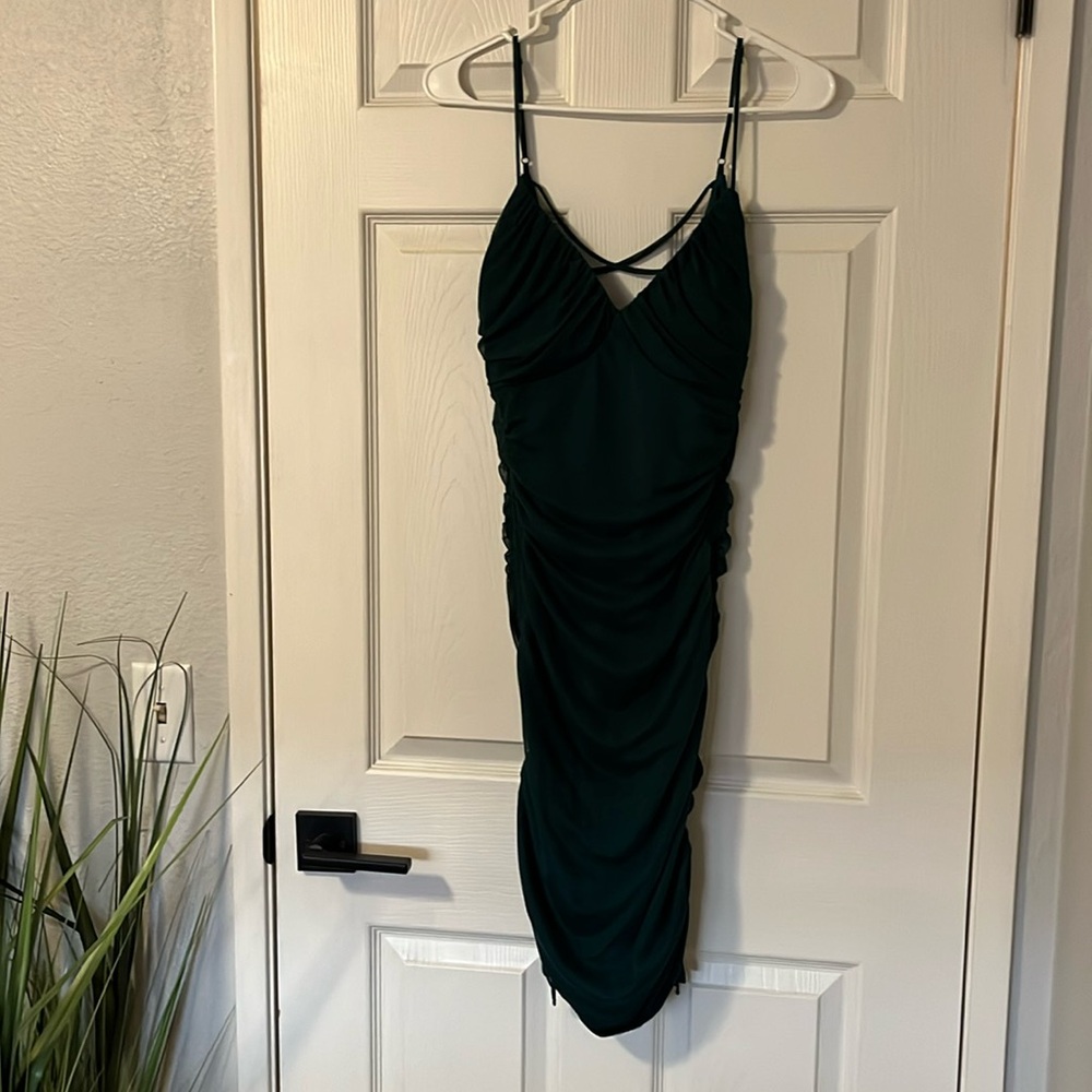Emerald green party dress